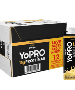 YoPRO Bebida Láctea UHT Banana 15g de proteínas 250ml caixa com 12 unidades